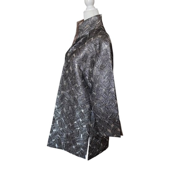 The Met OPERA Store Silver Coat Gunmetal Lame Black tie, wedding S - Picture 4 of 11